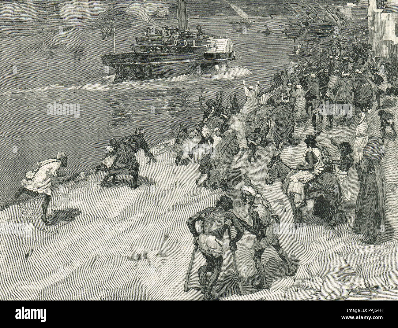 Ankunft von General Gordon nach Khartum, 18. Februar 1884 Stockfoto