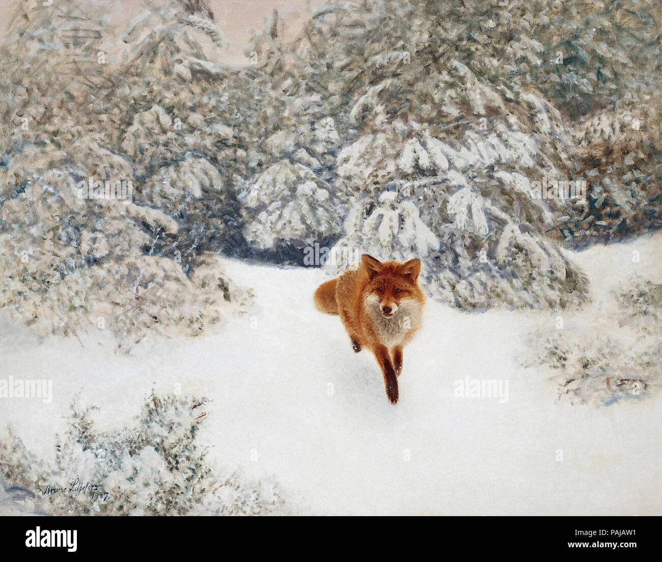 Liljefors Bruno - RäV ich Vinterlandskap 20. Stockfoto