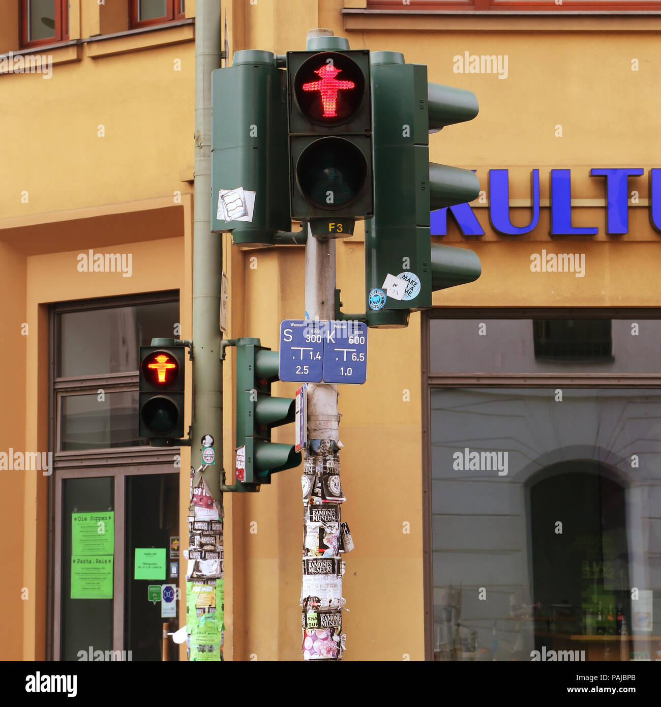 Ddr Ampelmann Ampel in Berlin Stockfoto