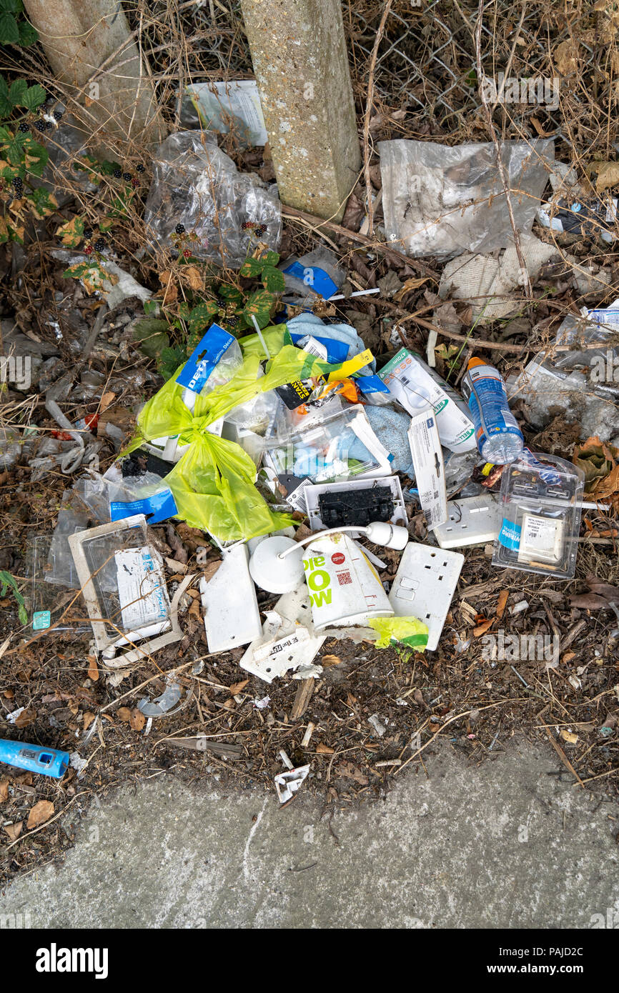 Fliege Müll gekippt Stockfoto
