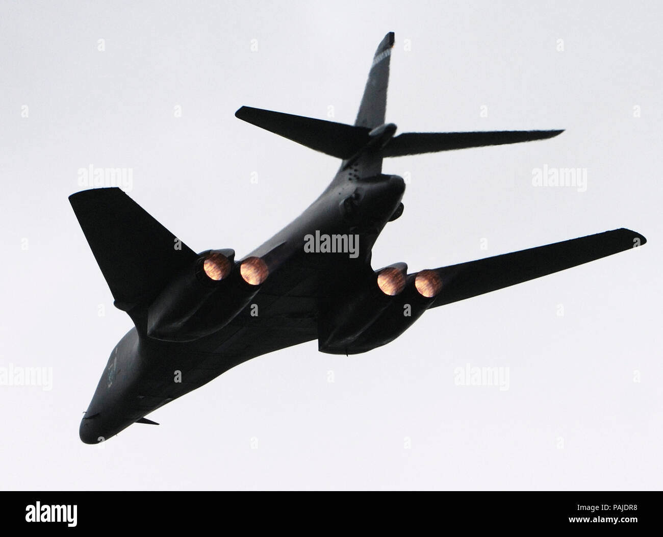 USAF Rockwell B-1 B Lancer im Flying-Display auf der Farnborough Airshow 2008 Stockfoto