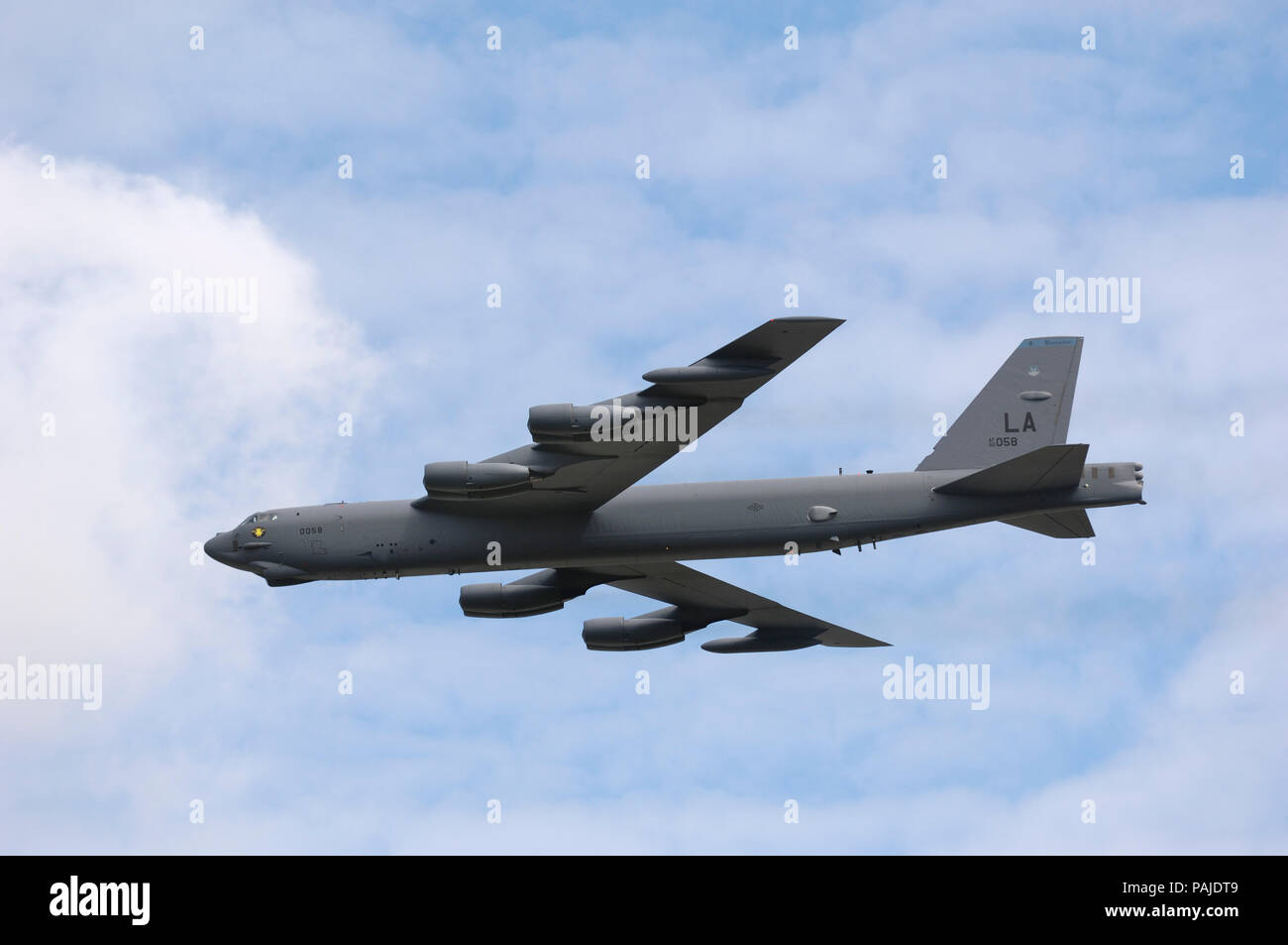 USAF Boeing B-52 H Stratofortress im Flying-Display an der Royal International Air Tattoo 2009 RIAT RIAT Airshow Stockfoto