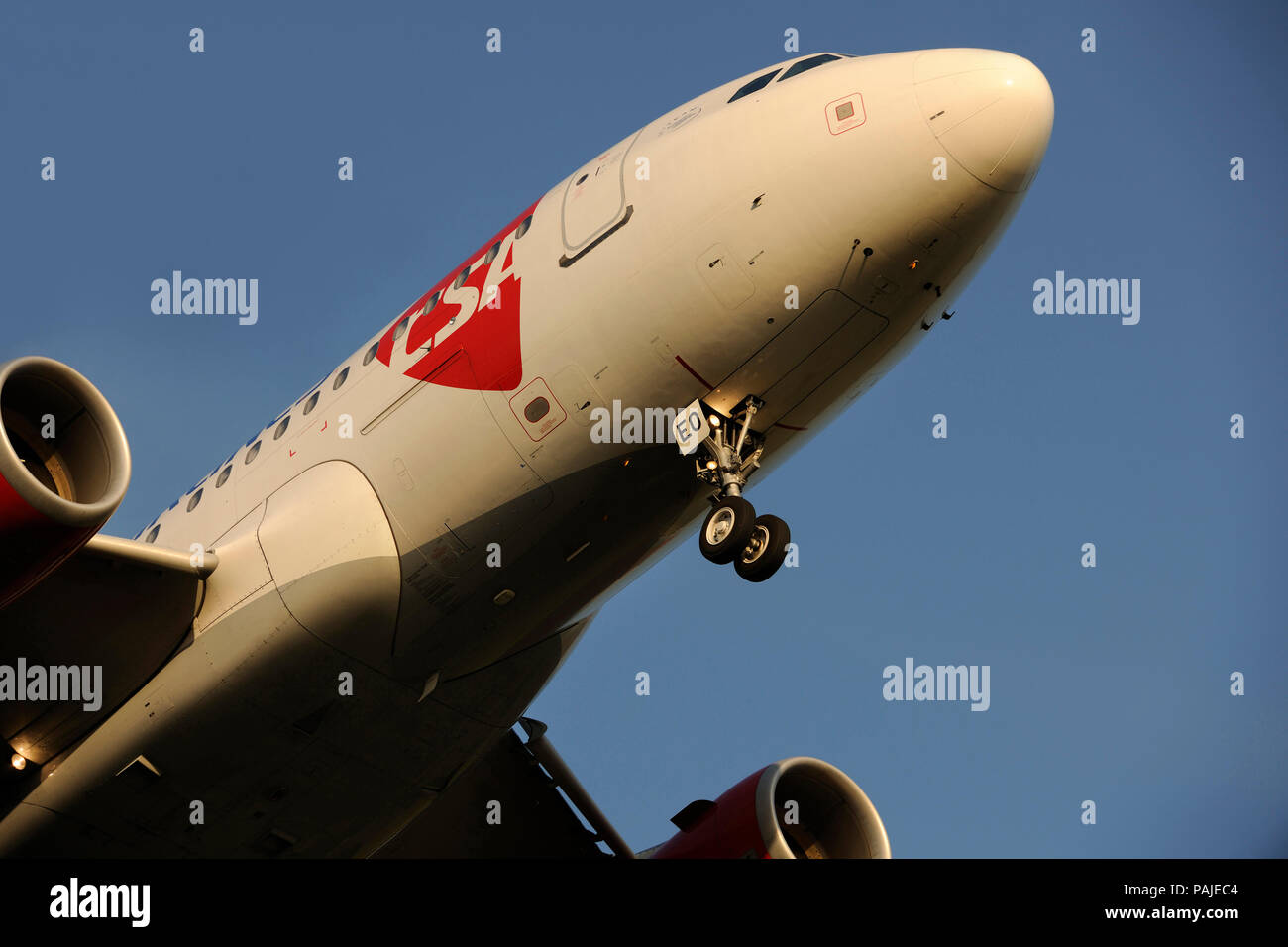 CSA Czech Airlines Airbus A319 auf Final-Ansatz zum Flughafen Heathrow Stockfoto