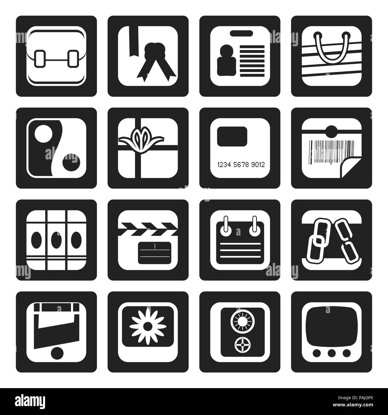 Schwarz Business und Internet Icons-Vektor Icon Set Stock Vektor