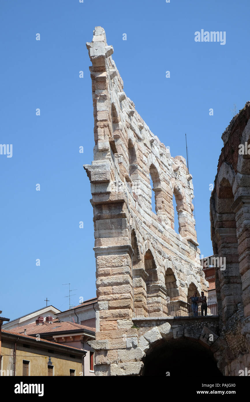 Alten Römischen Amphitheater Arena in Verona Verona ist ein UNESCO-Weltkulturerbe, Italien Stockfoto