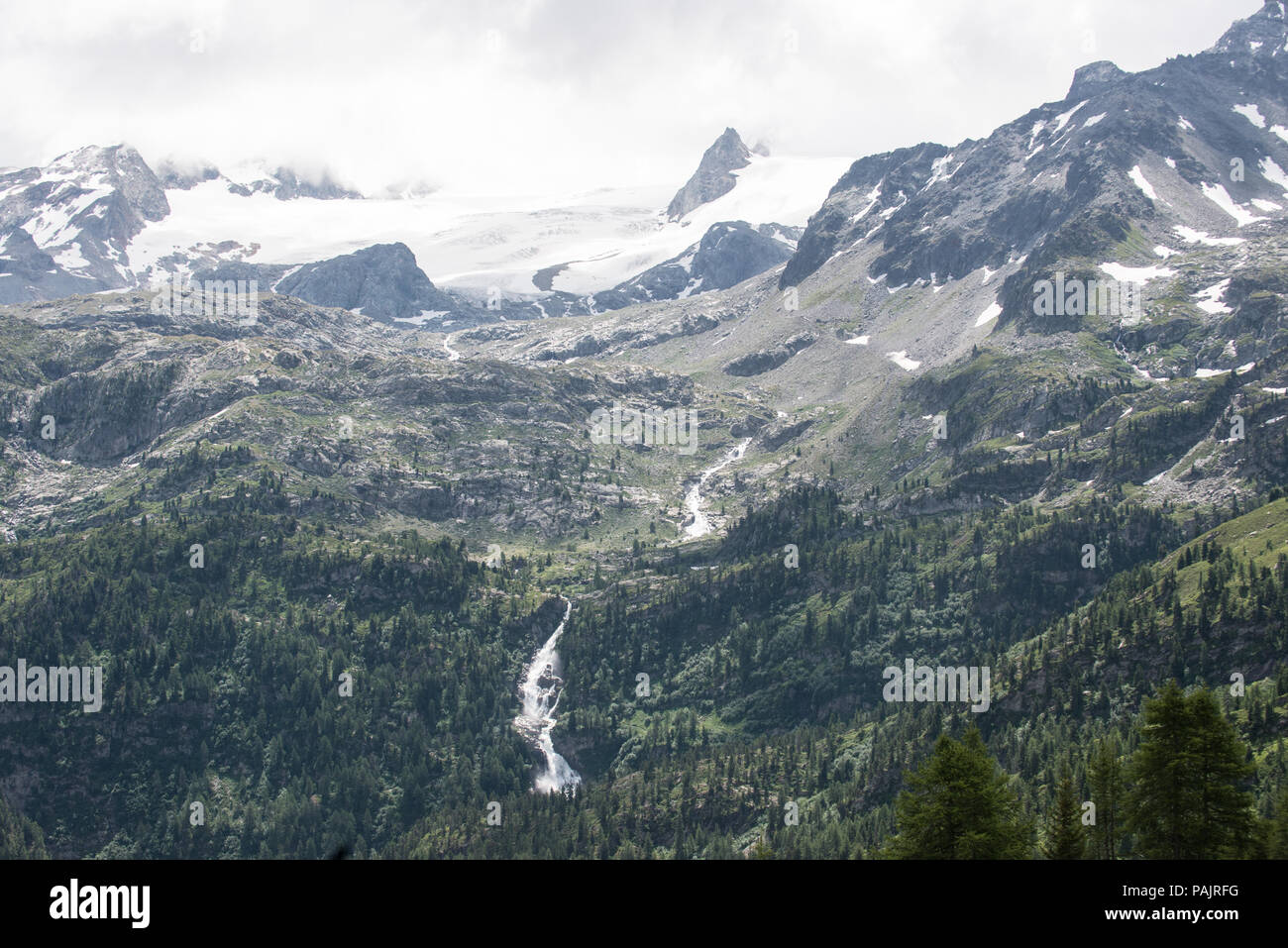 Berglandschaft auf italienische Alpen, in La Thuile, Aostatal, Italien Stockfoto