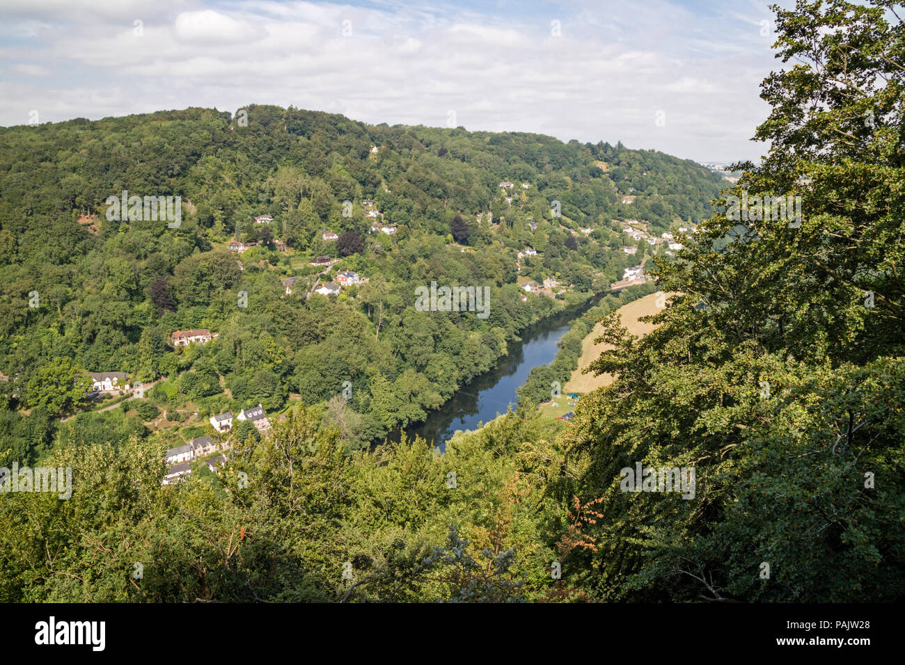 Ein Blick über den Fluss Wye an Symonds Yat, Wye Valley, Herefordshire, England, Großbritannien Stockfoto