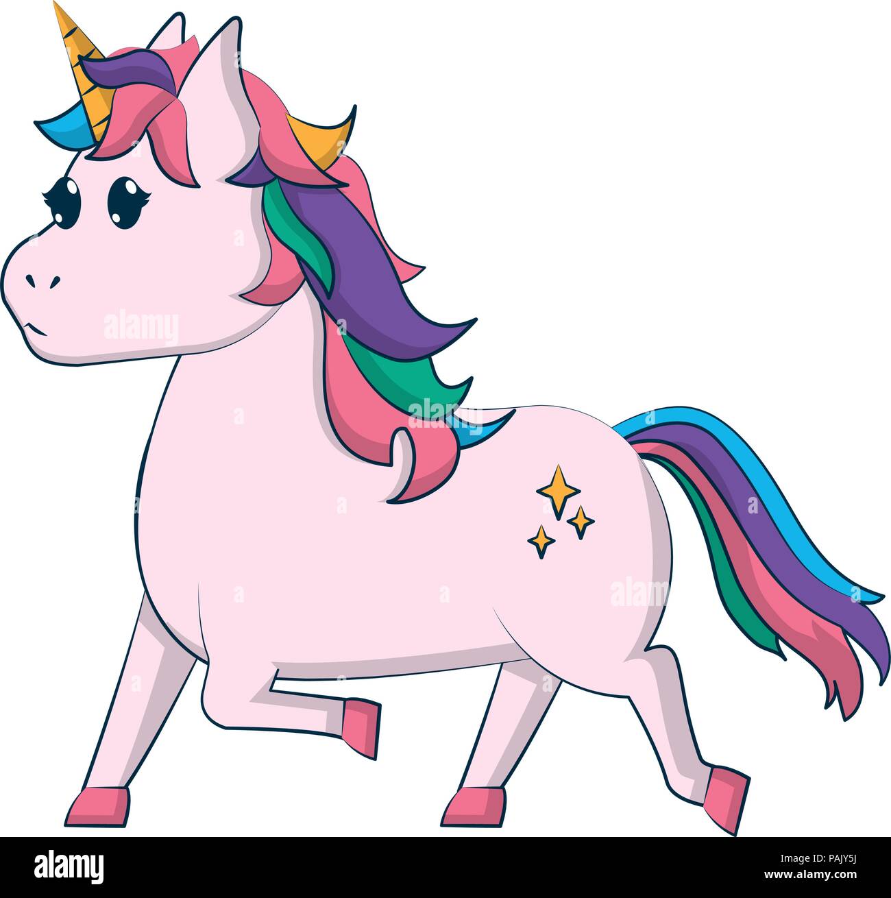 Süße Einhorn mit Sterne Tattoo Design Stock-Vektorgrafik - Alamy