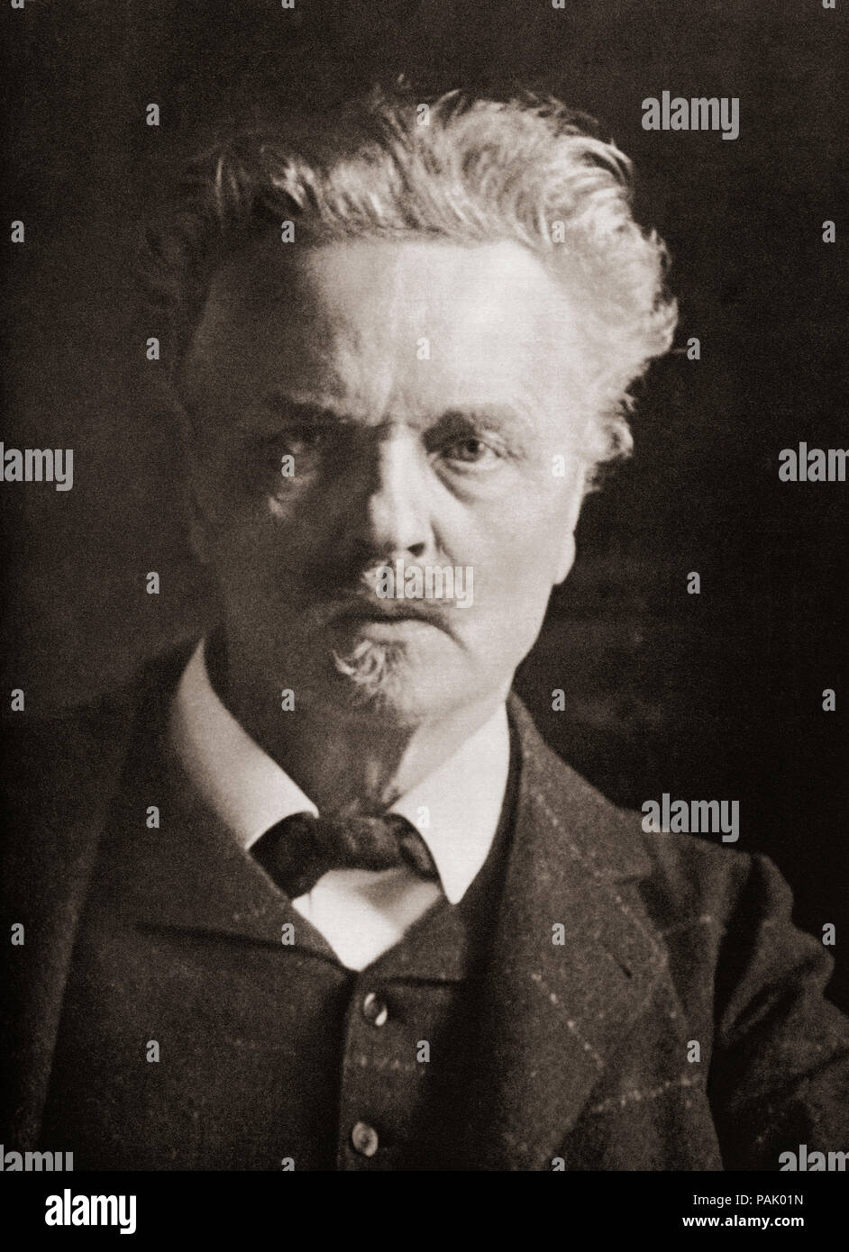 Johan August Strindberg, 1849 - 1912. Schwedische Dramatiker, Schriftsteller, Dichter, Essayist und Maler. Nach einer zeitgenössischen Print. Stockfoto
