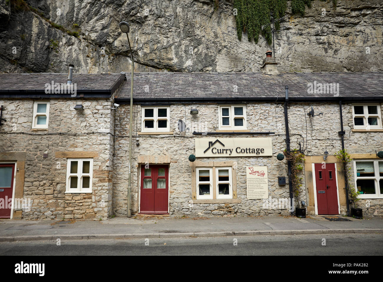 Eyam englischen Dorf Gemeinde Derbyshire Dales district tPeak District National Park Curry Cottage in Geliebt-sprung Hope Valley Stockfoto