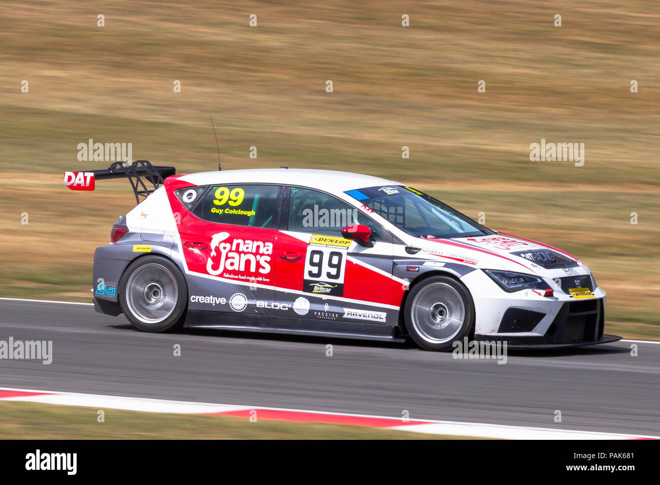 Guy Colclough fahren im 1. Rennen in Donington Stromkreis Motor im Juli 2018, Großbritannien Stockfoto