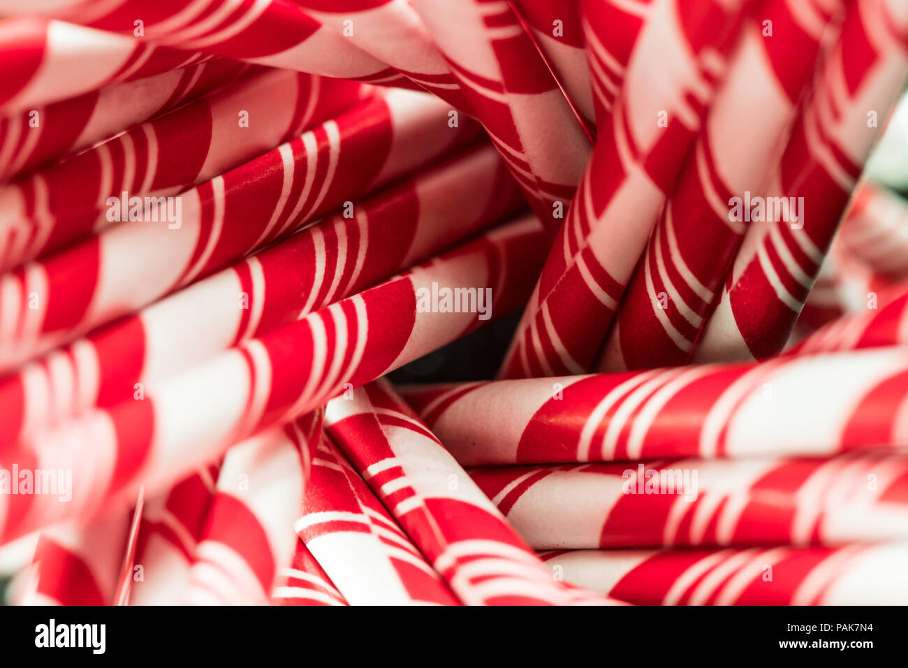 Rote und weiße Stöcke Close Up abstraktes Bild Stockfoto