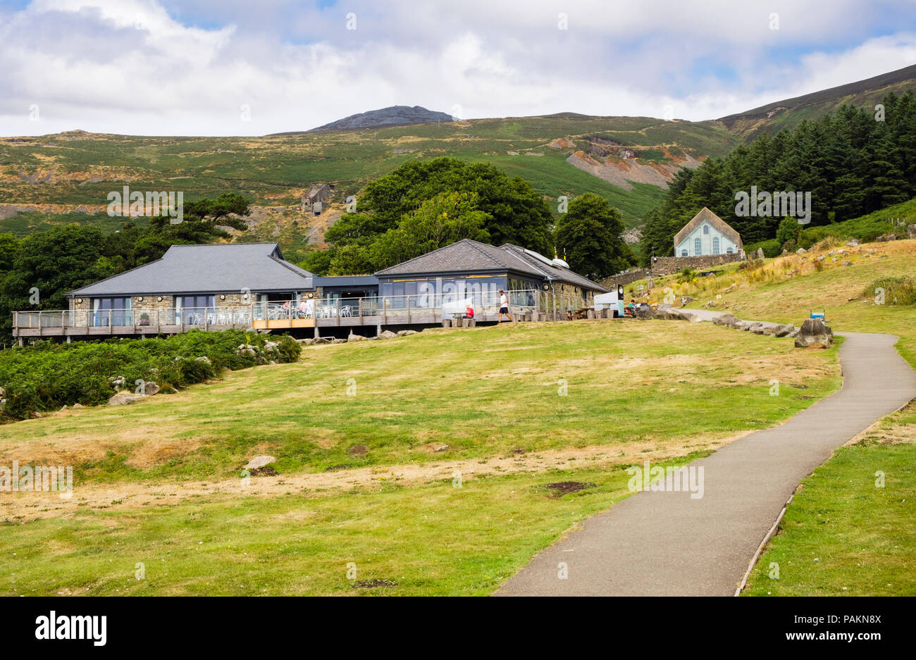 Caffi Meinir Cafe in Nant Gwrtheyrn nationalen Walisische Sprache und Heritage Center im ehemaligen Steinbruch Dorf. Llithfaen Llyn Halbinsel Gwynedd Wales UK Stockfoto