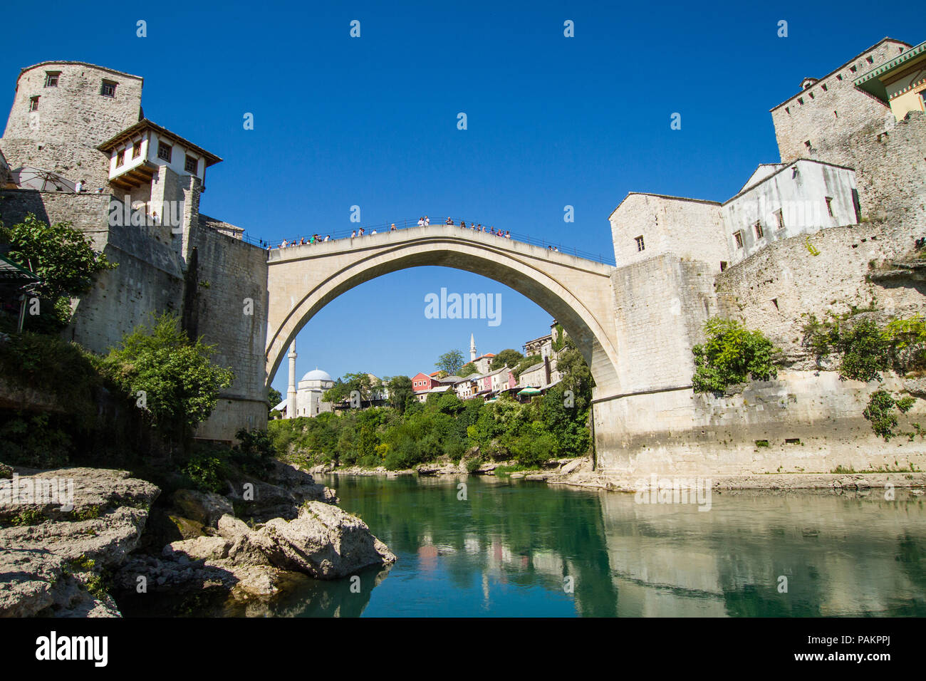 Bosnien und Herzegowina, die berühmte Brücke von Mostar Stockfoto