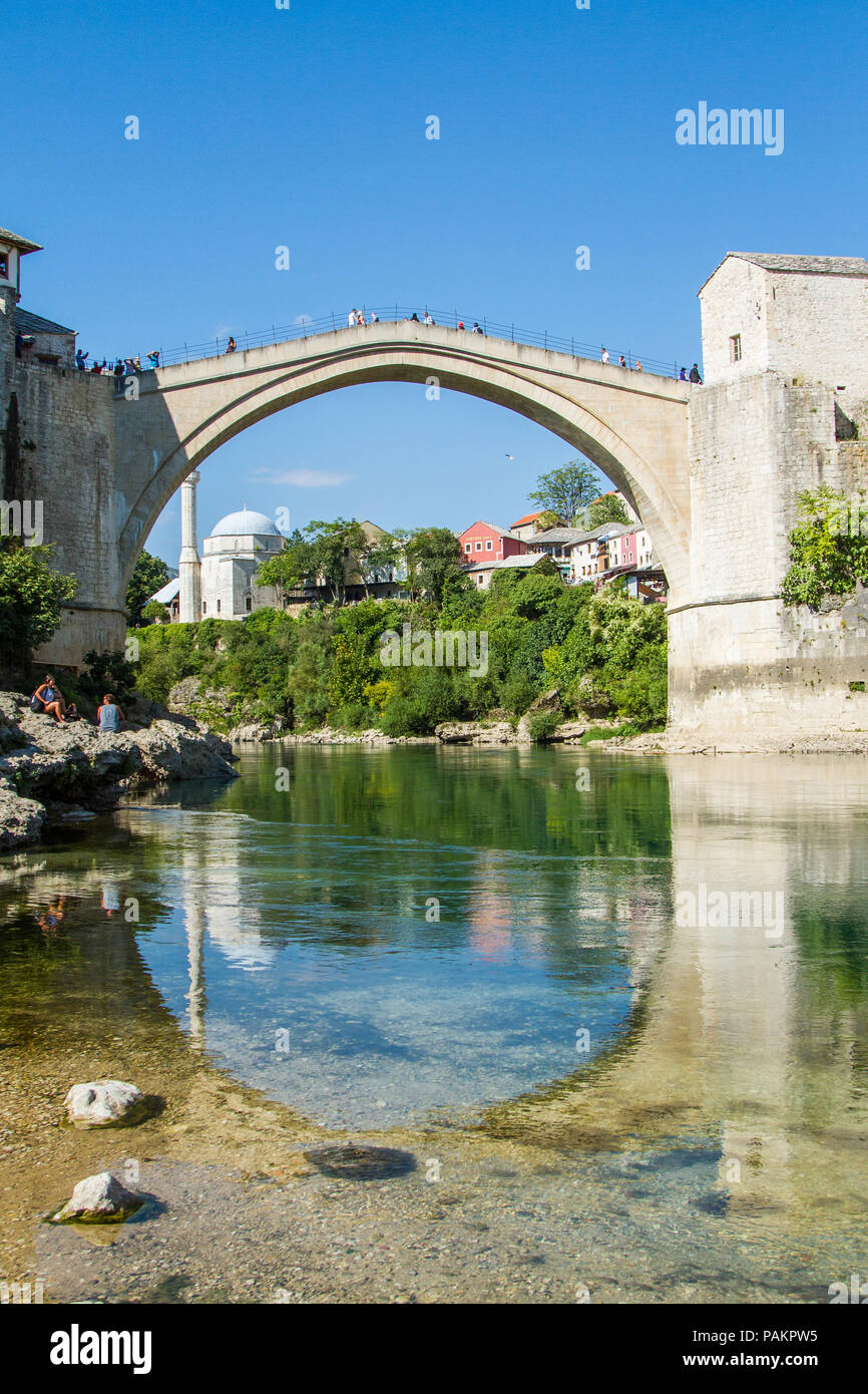 Bosnien und Herzegowina, die berühmte Brücke von Mostar Stockfoto
