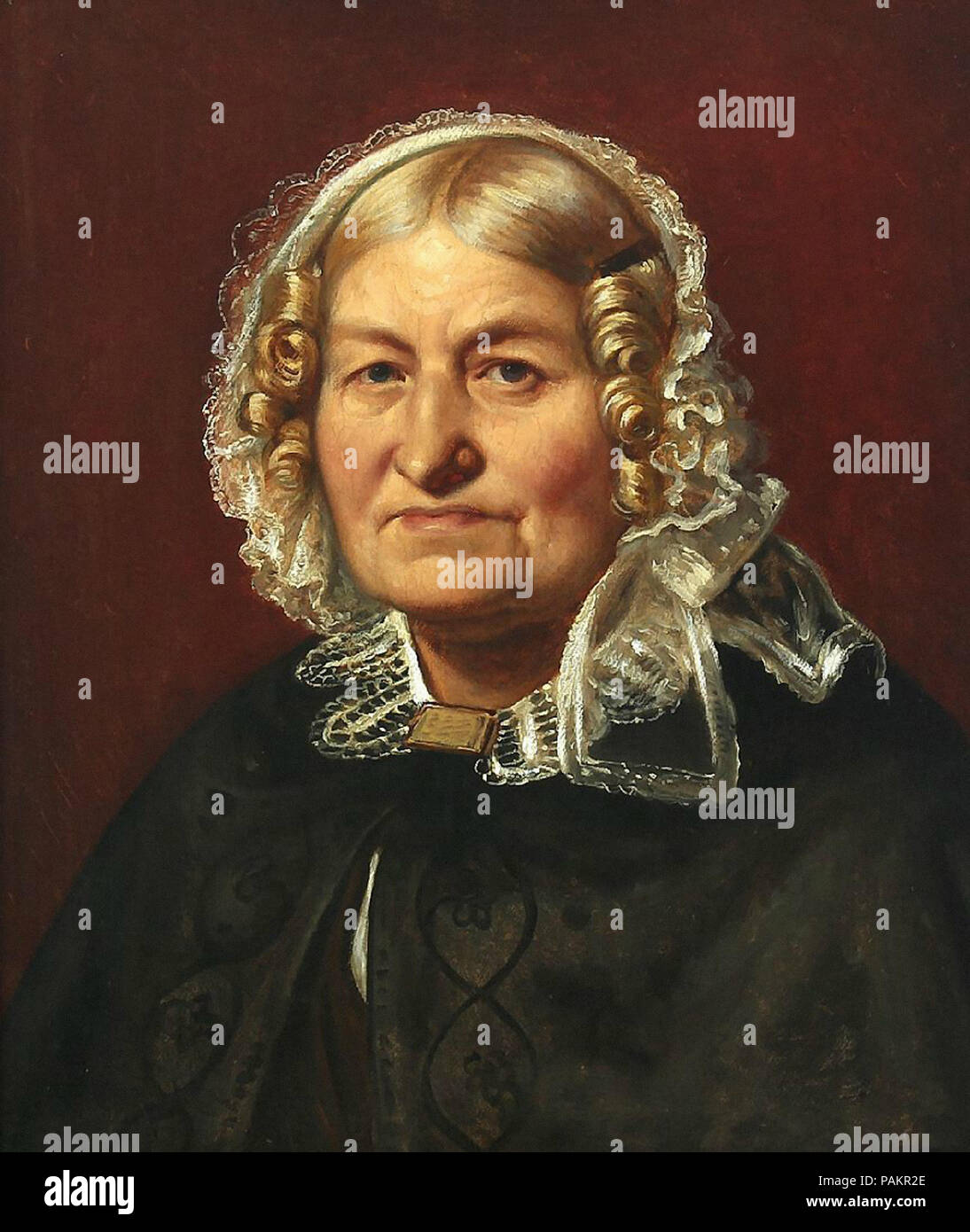 Marstrand Nicolai Wilhelm - eine Frau, die mit einer Schnur Motorhaube Stockfoto