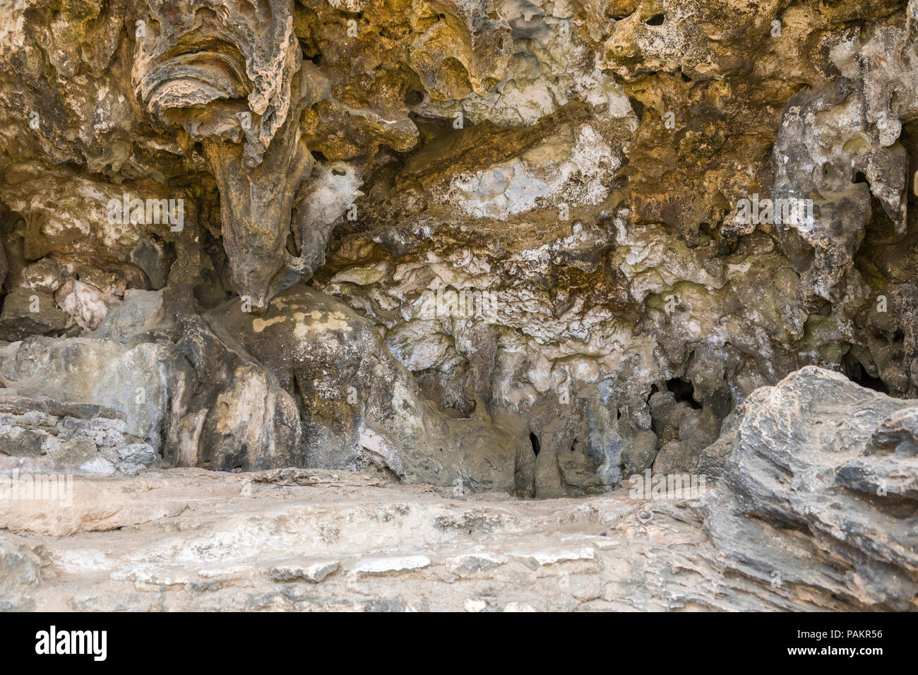 Die Quadiriki Höhlen sind in "Arikok" National Park, Aruba, Karibik Stockfoto