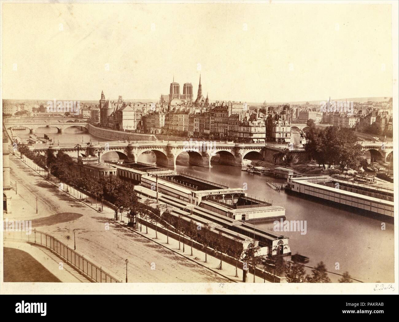 Panorama de la Cité. Artist: Édouard Baldus (Französisch, geboren Preußen, 1813-1889). Abmessungen: 20,3 x 28,3 cm. (8 x 11 1/8 in.). Datum: 1860. Museum: Metropolitan Museum of Art, New York, USA. Stockfoto