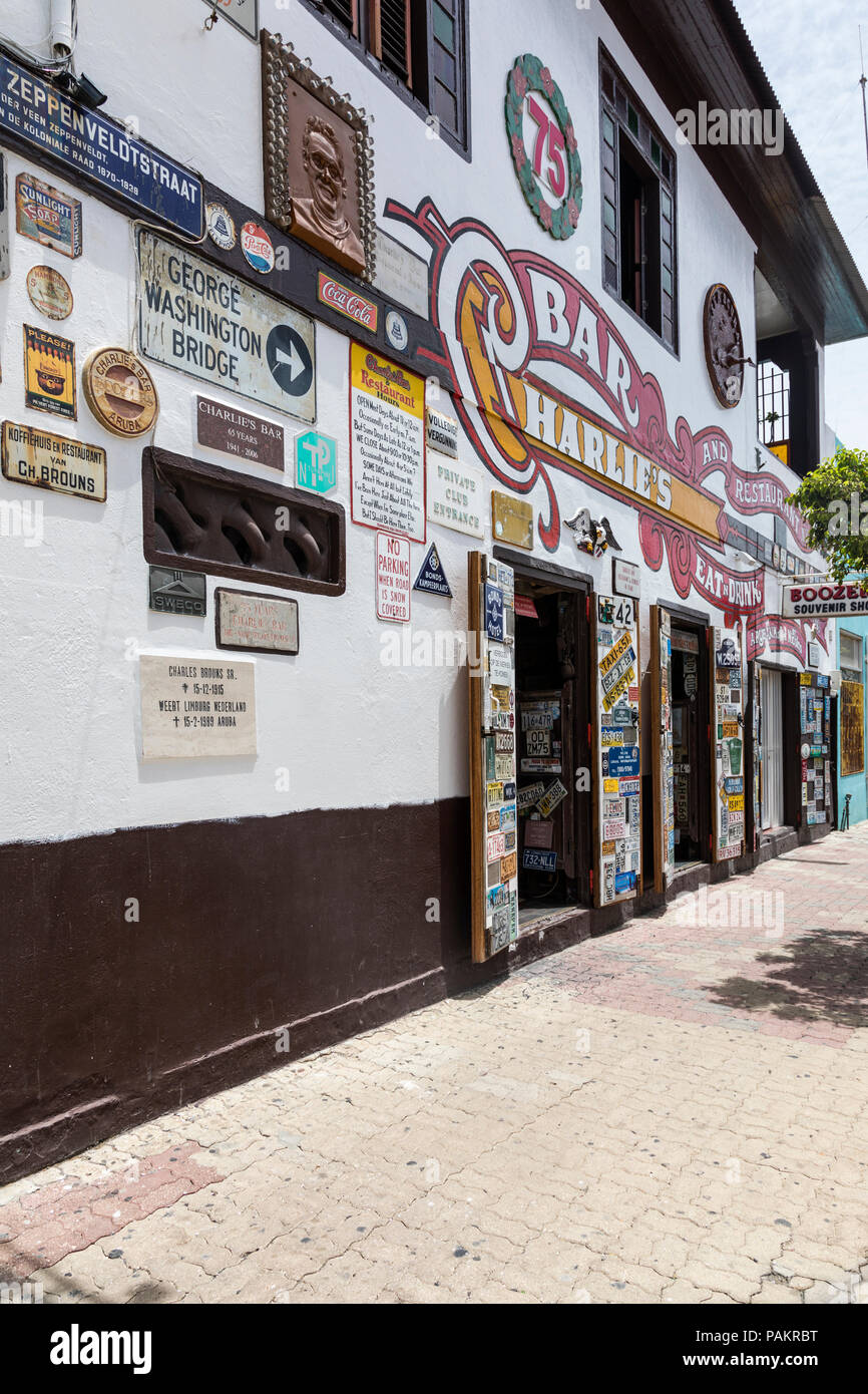 Charlies Bar, San Nicolas, Aruba, Karibik Stockfoto