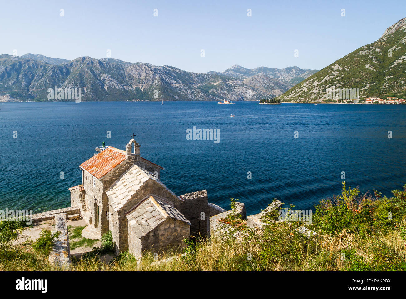 Montenegro, Bucht von Kotor, Crkva Gospe od Angela 1585 g Stockfoto