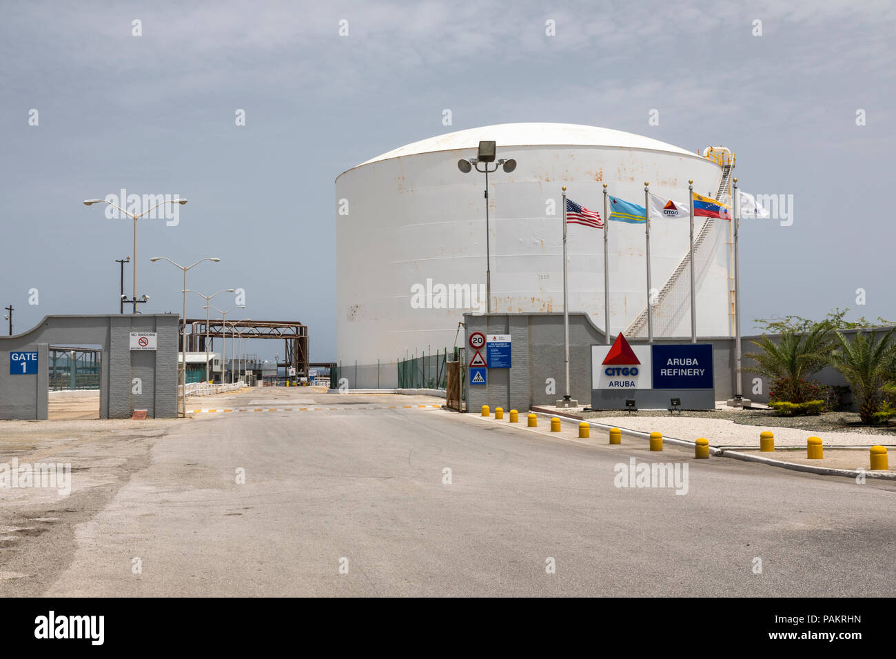 Aruba Oil Refinery, San Nicolas, Aruba, Karibik Stockfoto
