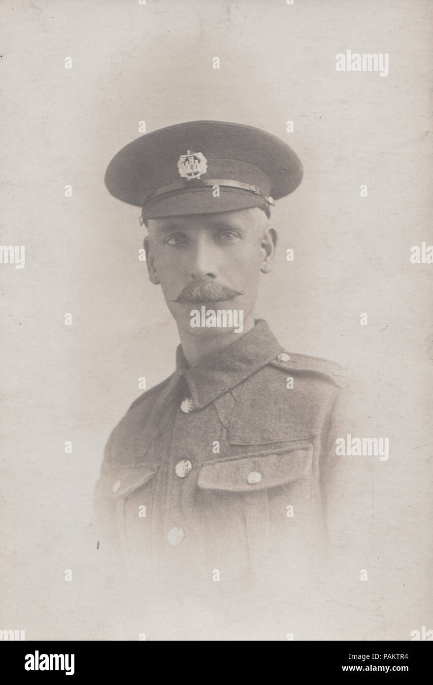 Vintage Foto von einem Britischen Armee Soldat von den Essex Regiment Stockfoto