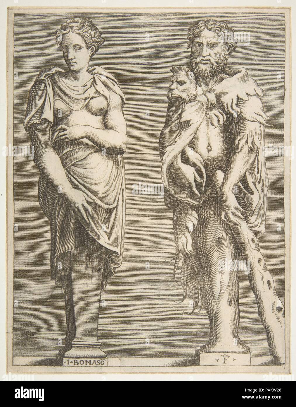 Der Herkules und Deianira. Artist: Giulio Bonasone (Italienisch, Aktiv, Rom und Bologna, 1531 - nach 1576). Datum: Ca. 1531-76. Museum: Metropolitan Museum of Art, New York, USA. Stockfoto