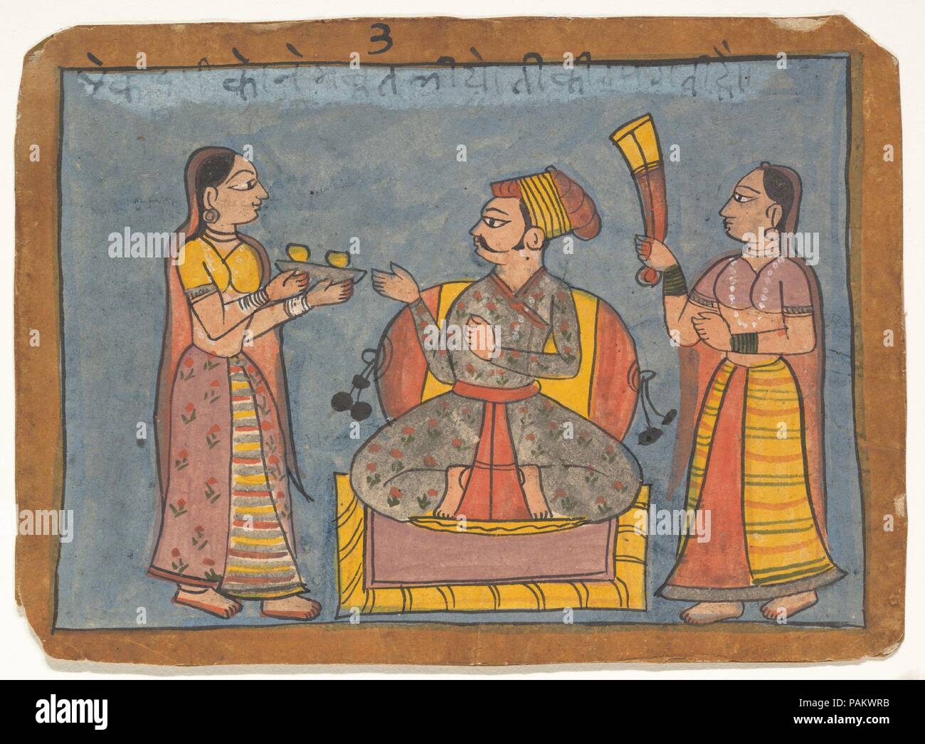 Folk Malerei. Kultur: Indien (rajasthan, Marwar). Abmessungen: 7 7/8 x 5 11/16 in. (20,0 x 14,4 cm). Datum: 1725. Museum: Metropolitan Museum of Art, New York, USA. Stockfoto
