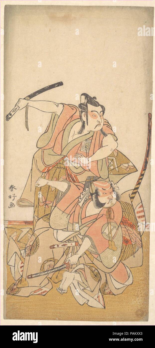 Der Schauspieler Ichikawa Yaozo II in die Rolle von Soga no Goro. Artist: katsukawa Shunko (Japanisch, 1743-1812). Kultur: Japan. Abmessungen: H.12 7/8 in. (32,7 cm); W. 6. (15,2 cm). Datum: Ca. 1772. Museum: Metropolitan Museum of Art, New York, USA. Stockfoto