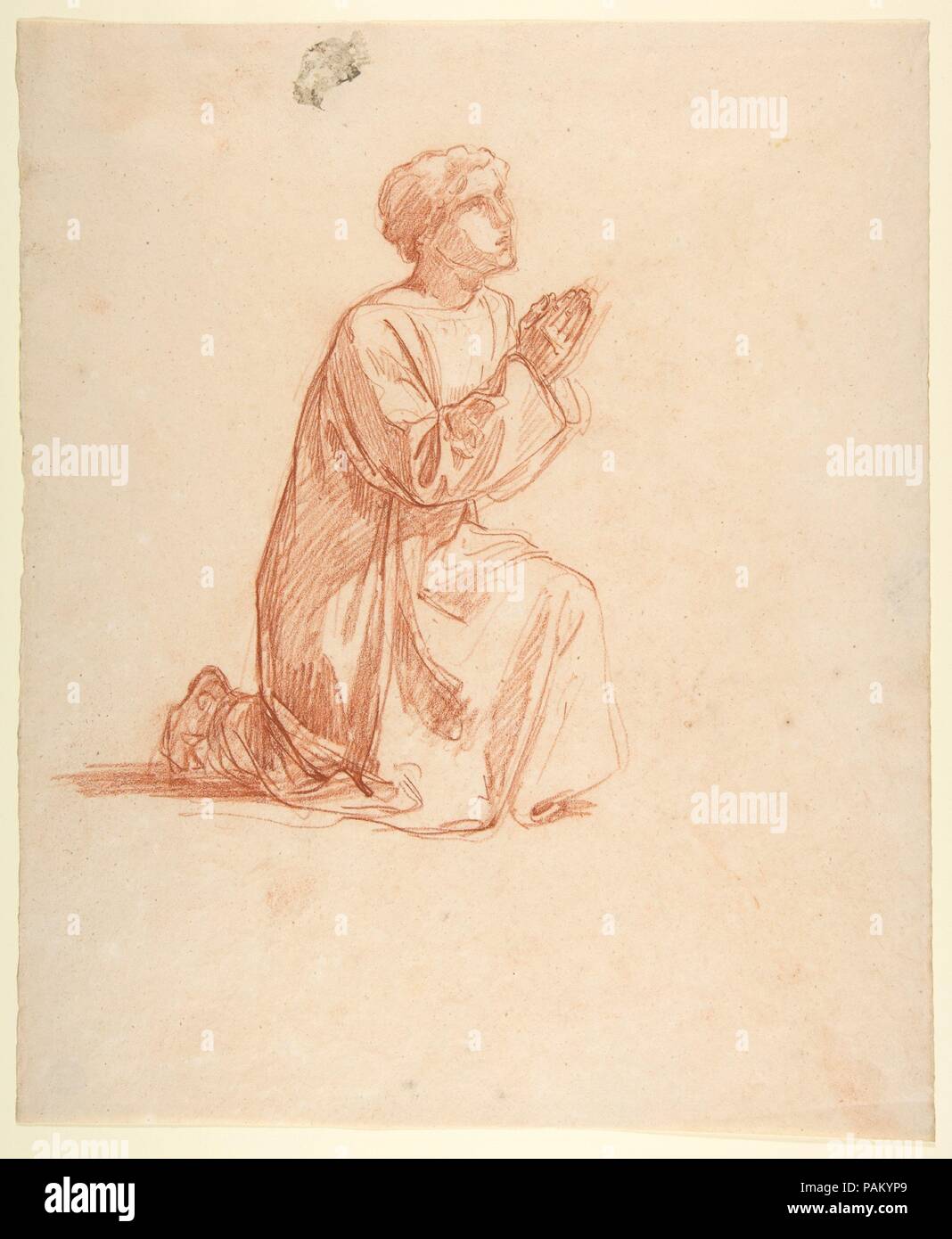 Kleriker (untere Register; Studie für die Wandmalereien in der Kapelle Saint Remi, Sainte-Clotilde, Paris, 1858). Artist: Isidore Pils (Französisch, Paris 1813/15-1875 Douarnenez). Abmessungen: 14 7/16 x 11 7/8 in. (36,7 x 30,1 cm). Datum: 19. Museum: Metropolitan Museum of Art, New York, USA. Stockfoto