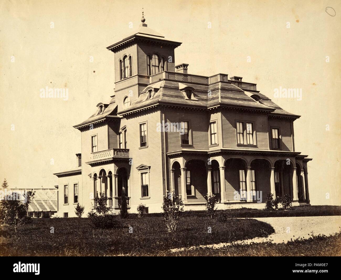 [Victorian House]. Künstler: James Wallace Schwarz (American, 1825-1896). Abmessungen: Bild: 24,8 × 32,5 cm (9 3/4 x 12 13/16 in.). Datum: Ca. 1860. Museum: Metropolitan Museum of Art, New York, USA. Stockfoto