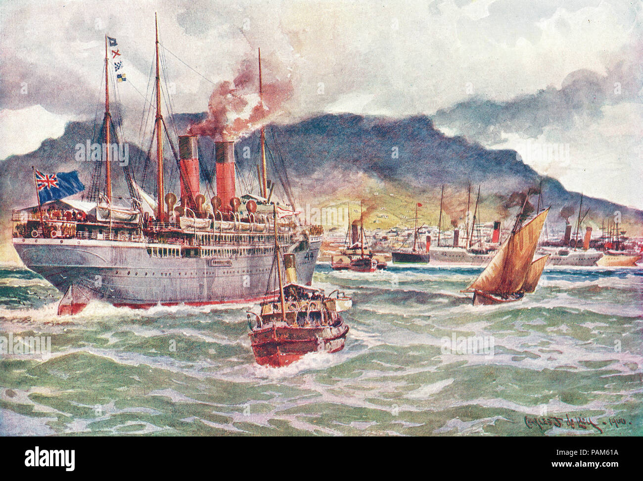 Transporte im Table Bay, Kapstadt, Südafrika, während der südafrikanische Krieg, AKA zweite anglo-boer Krieges, Zweiten Burenkrieg Stockfoto