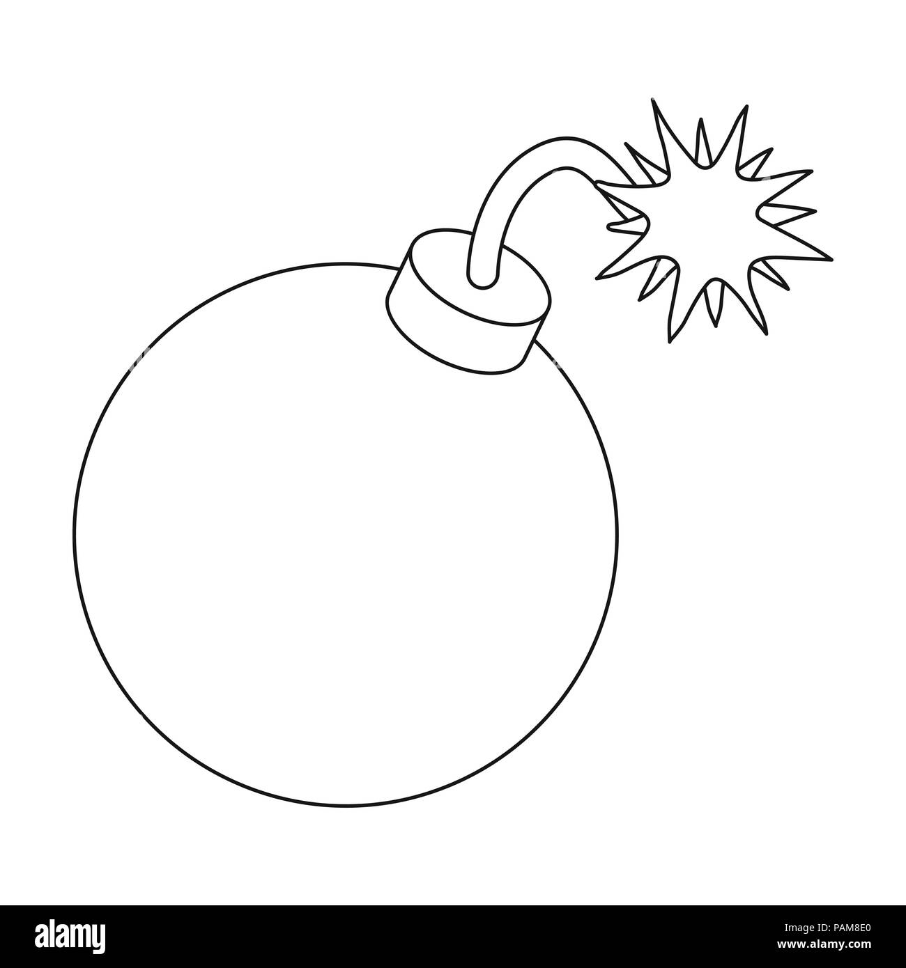 Pirate Granatensymbol im Umriss Stil auf weißem Hintergrund. Piraten symbol Vektor Illustration. Stock Vektor