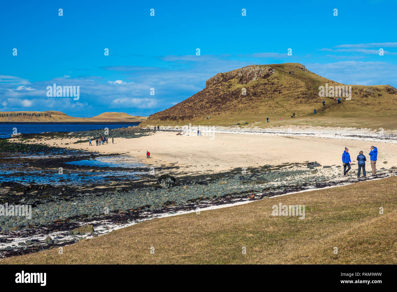 Coral Strände an Loch Dunvegan, Highland, Schottland, Vereinigtes Königreich, Europa. Stockfoto