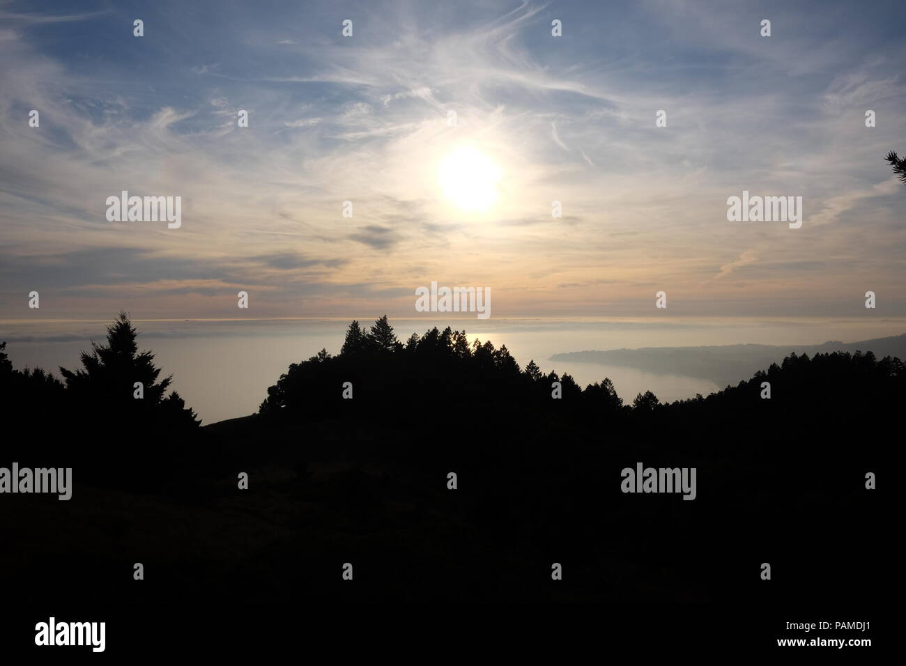 Sonnenuntergang in Berg Tamalpais, Marin County, Kalifornien Stockfoto