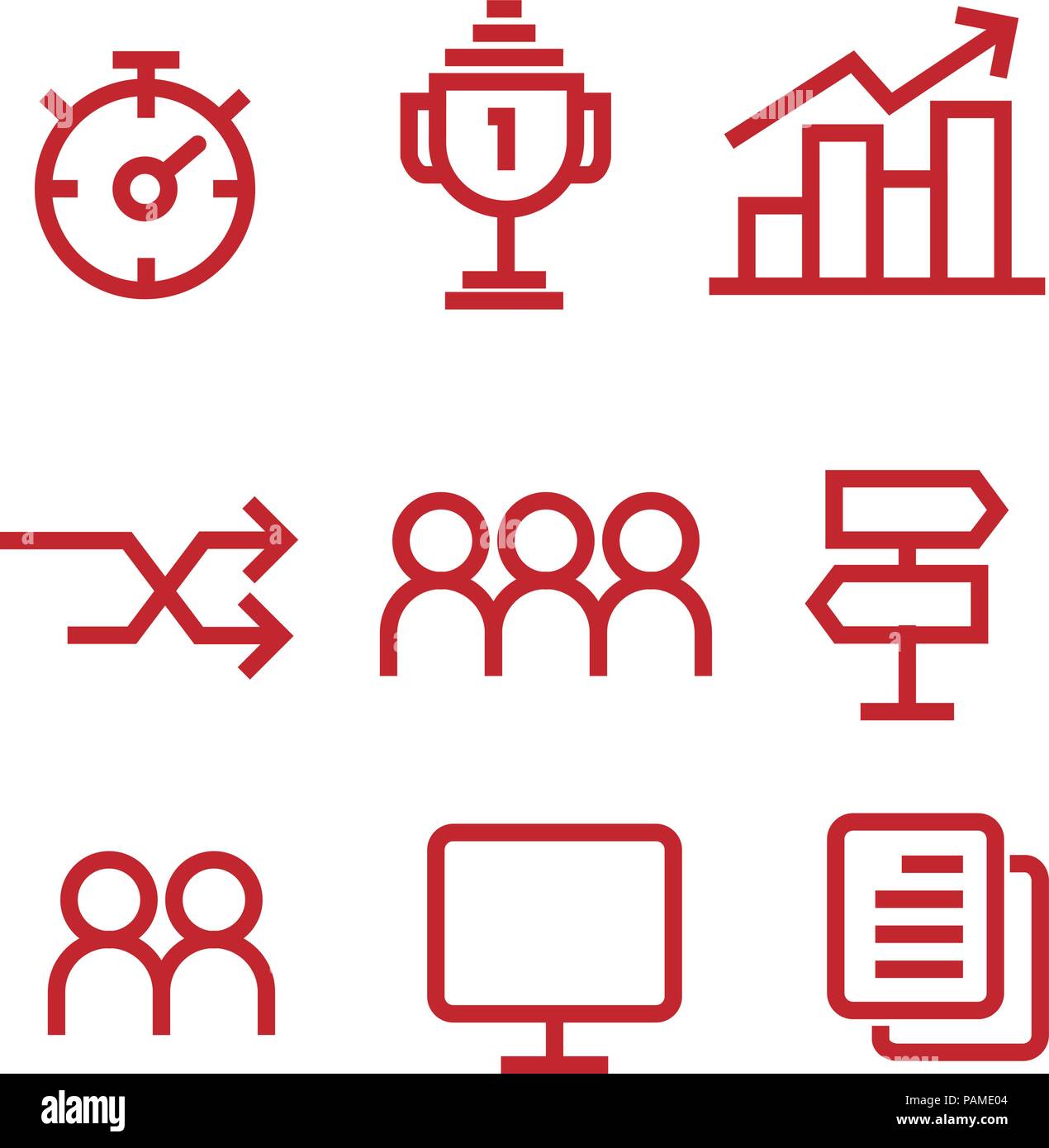 Thin Line Icon Set kreative einfache Symbol für Business, Digital Marketing Stock Vektor