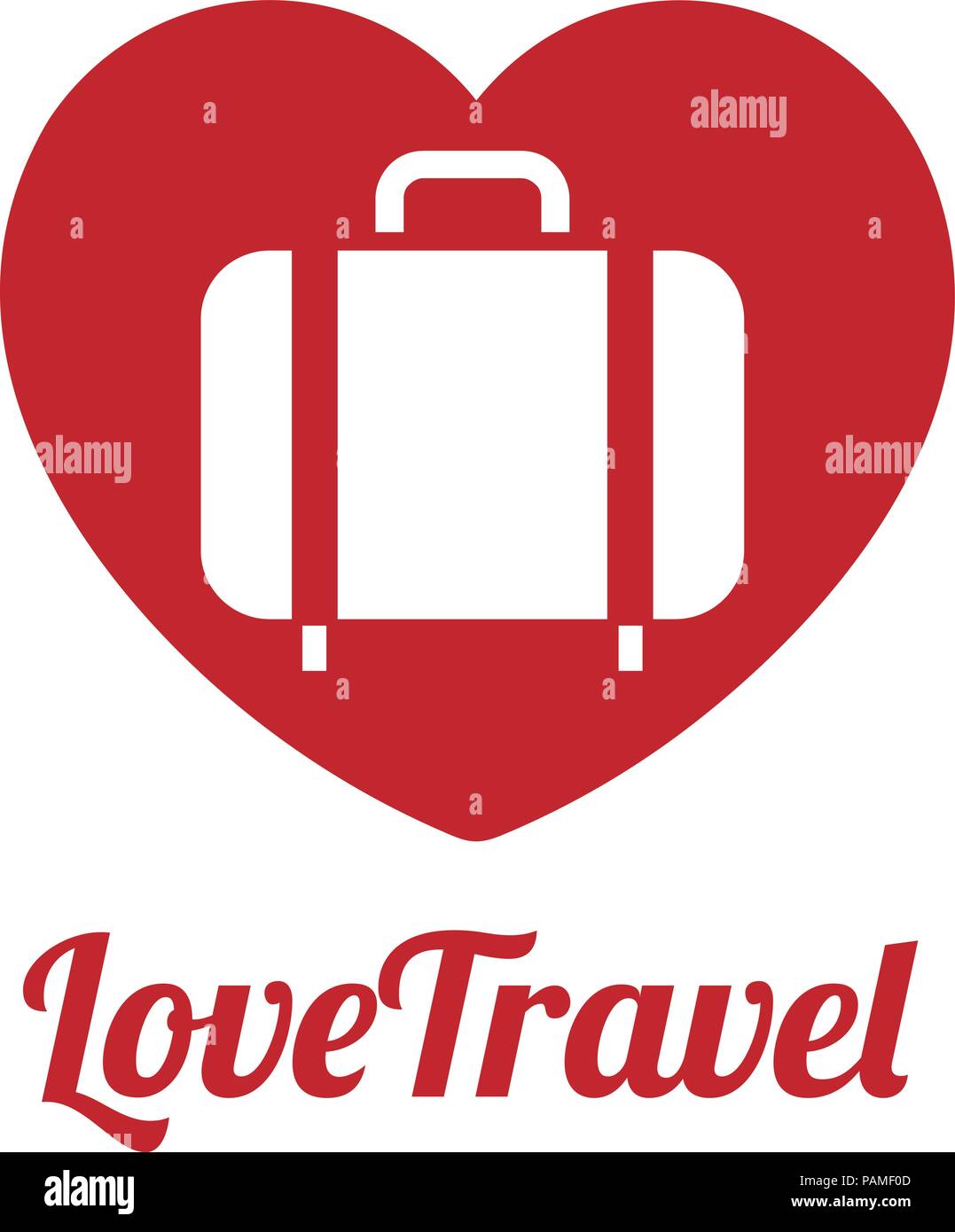 Liebe Reisende, Reisetasche Vektor logo Symbol. Liebe, Meer, Sommer und Urlaub. Lieferbar design elemente Stock Vektor