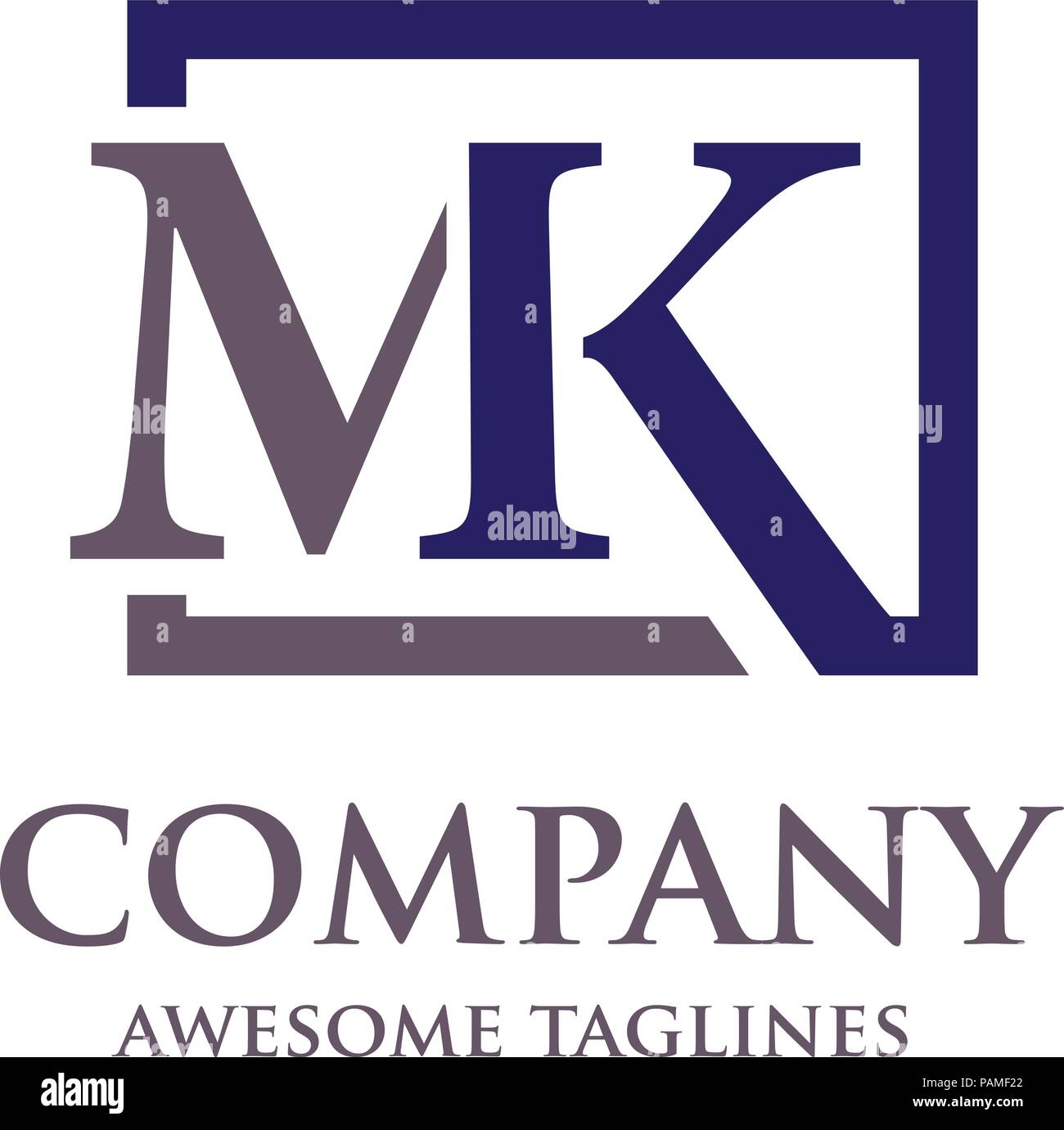 Schreiben MK logo Vektor, starke elegantes klassisches Konzept, kreativ schreiben MK Vorlage logo Vektor Stock Vektor