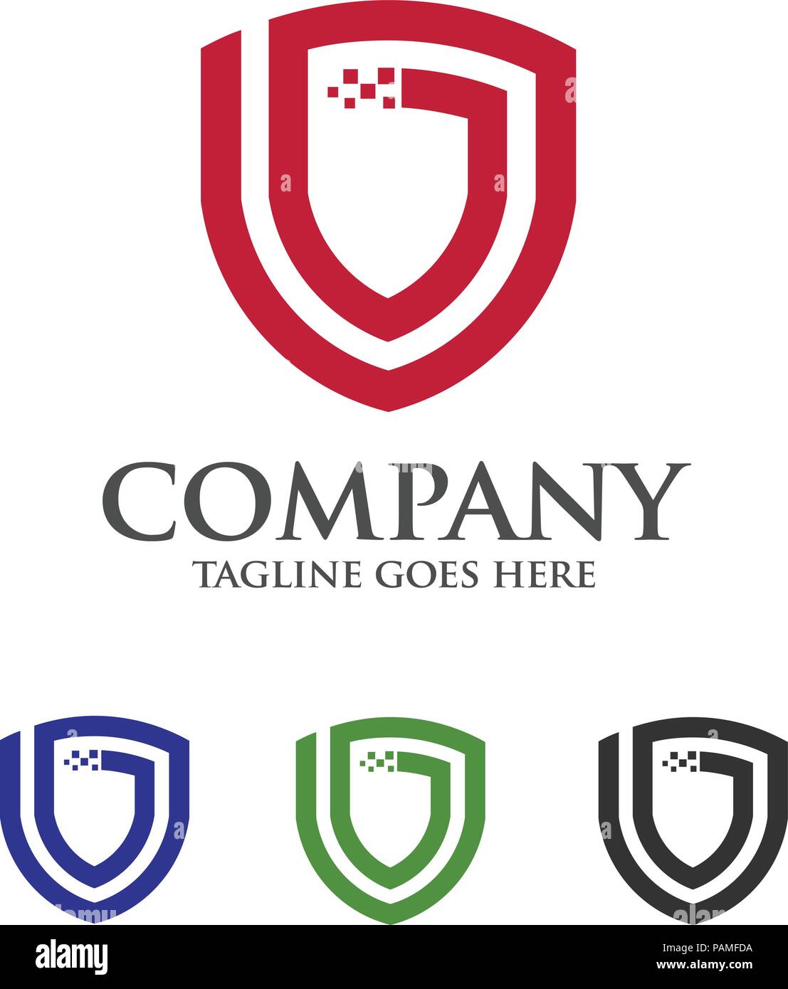 Shield Logo abstract tech Style Logo, erstellt den Schild mit Line Elemente. Schild abstrakten geometrischen Stil Stock Vektor