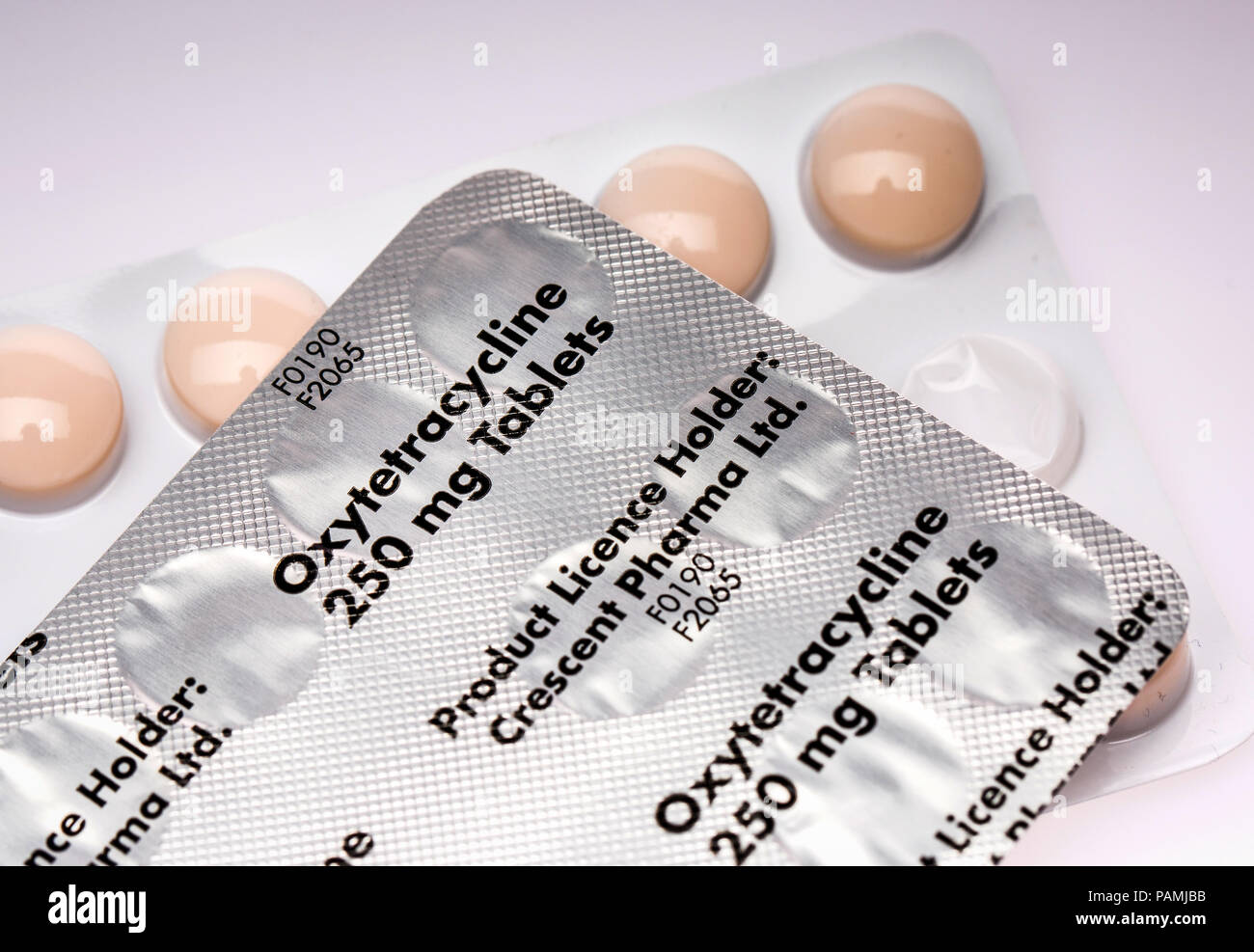 Oxytetracyclin Akne spot Behandlung Tabletten Stockfoto