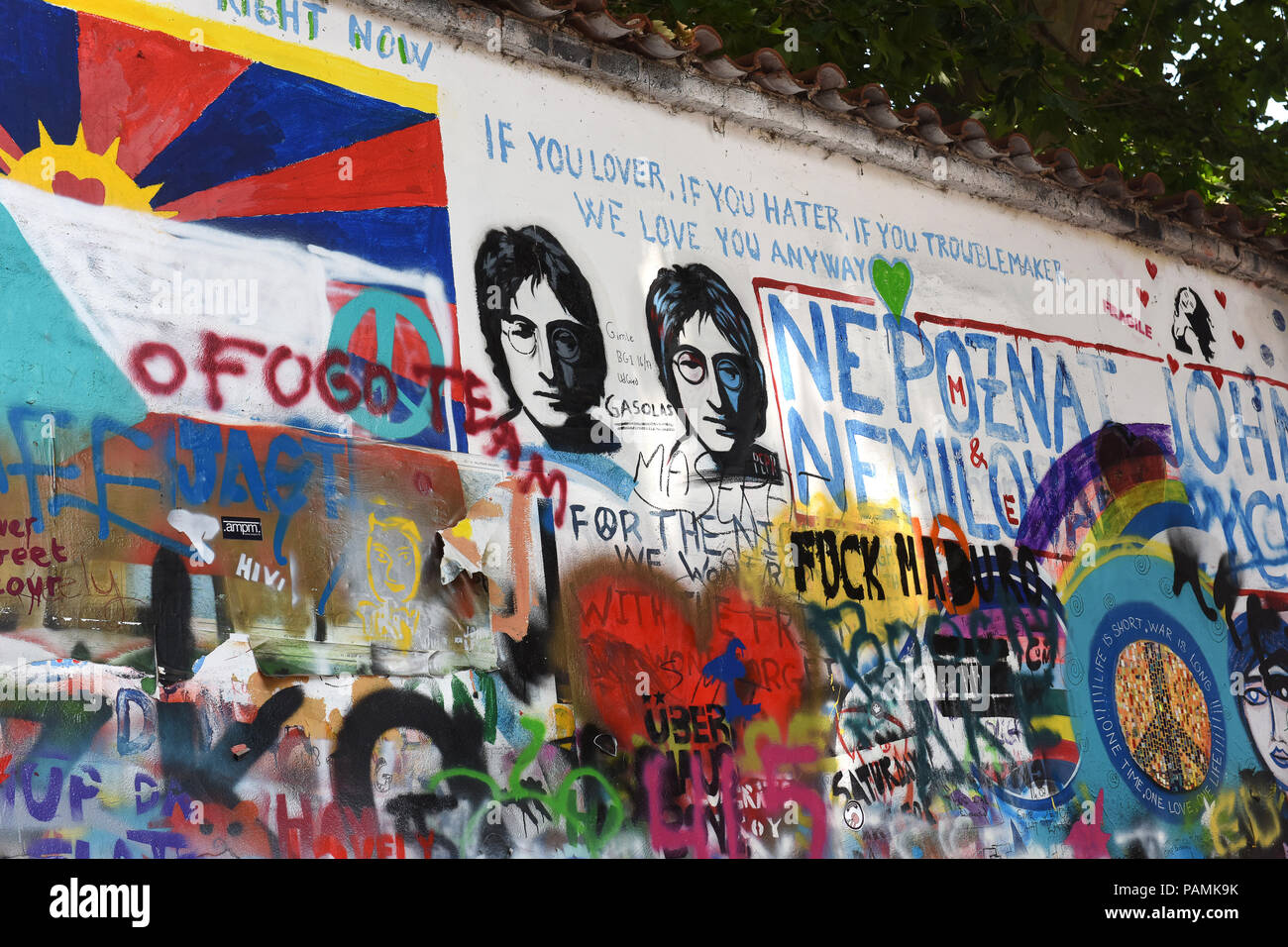 Der John Lennon Mauer in Prag in der Tschechischen Republik 2018 Stockfoto