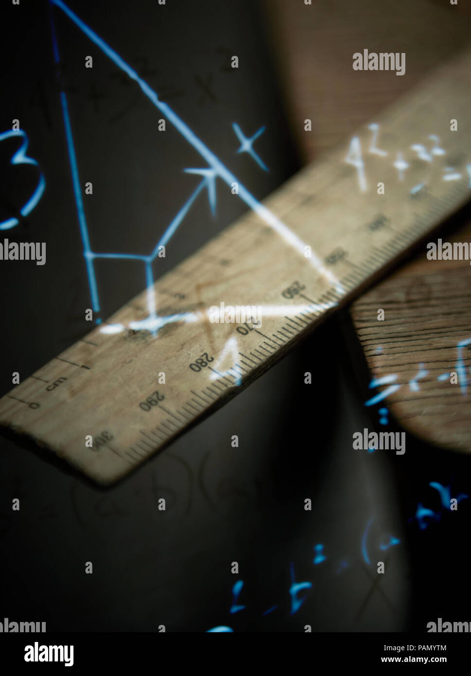 Eine Montage von arithmetischen Erinnerungen, die in einer Klasse Math überwältigen evozieren. Stockfoto