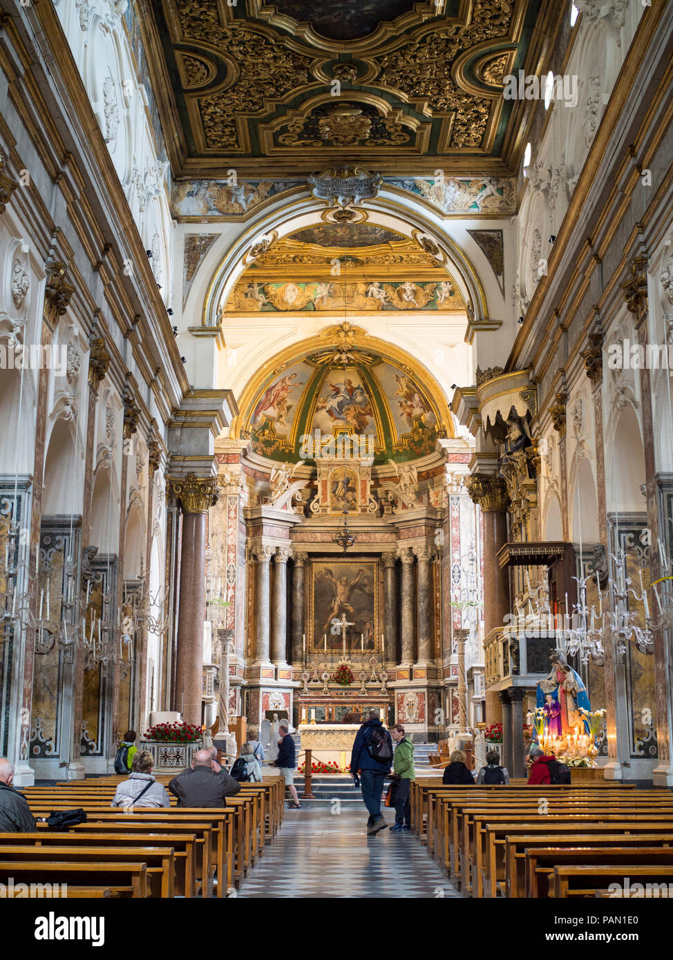 In der Kathedrale von Amalfi, eine 9. Jahrhundert Römisch-katholische Kathedrale in der Piazza del Duomo, Amalfi, Italien. Stockfoto