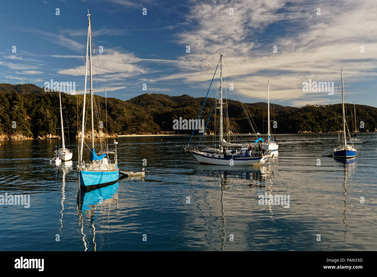 Sunrise, Anchorage Bay, Abel Tasman National Park, Neuseeland Stockfoto