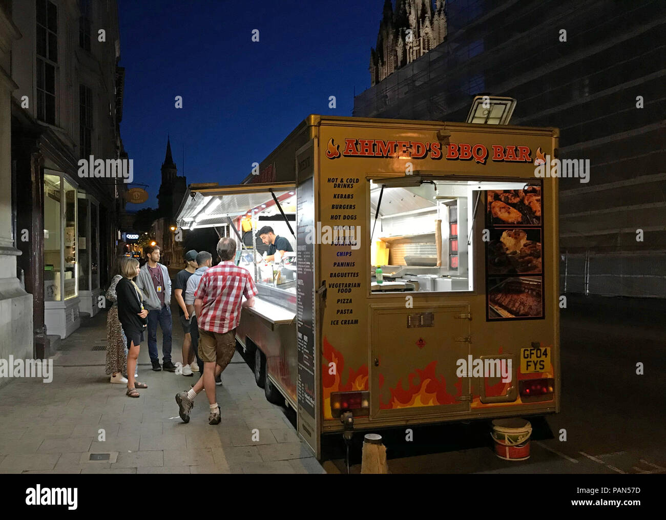 Ahmeds BBQ van, Oxford, Oxfordshire, England, Großbritannien Stockfoto