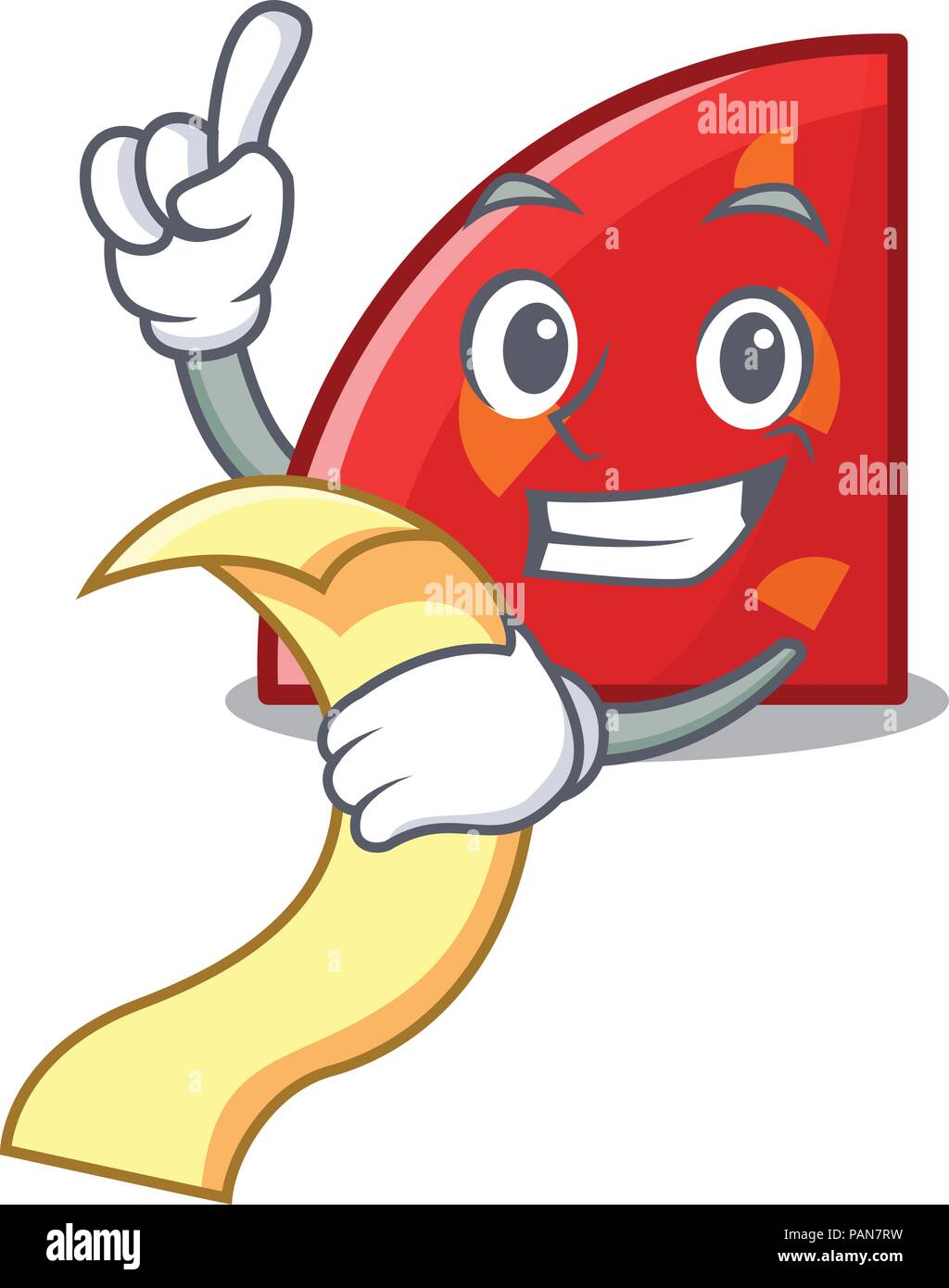 Mit Menü quadrant Maskottchen Cartoon Stil Stock Vektor