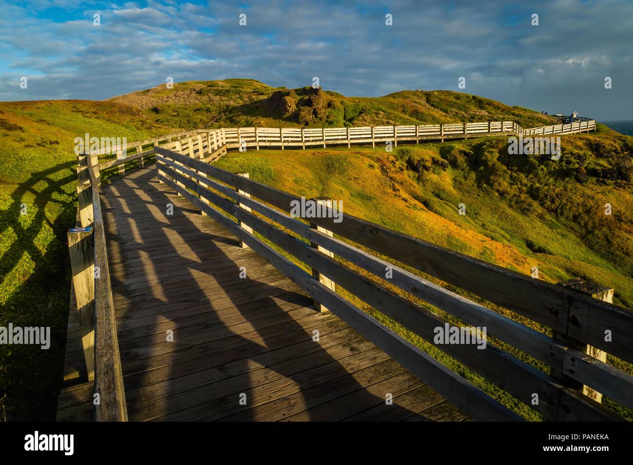 Schönen Sonnenuntergang über den Nobbies in den erhaltenen Phillips Island Nature park Stockfoto