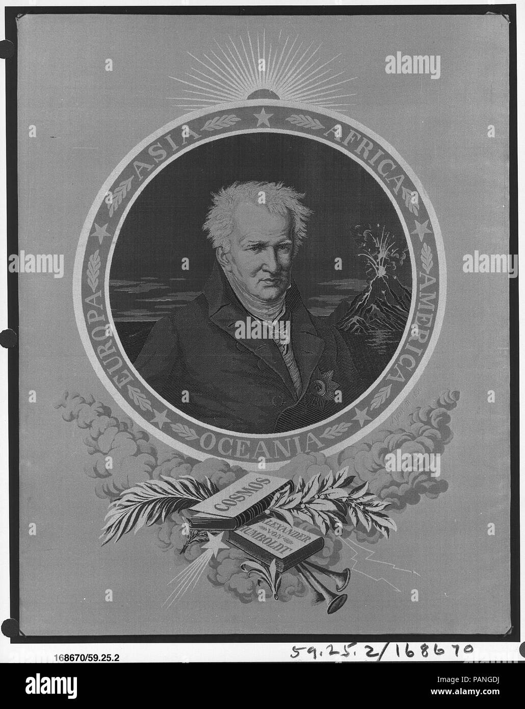 Alexander von Humboldt (1769-1859). Kultur: Französisch, Lyons. Designer: Nicolas Romain (1808-1858). Abmessungen: H. W. 20 3/4 x 16 1/4 Inch (52,7 x 41,3 cm). Datum: 1856. Museum: Metropolitan Museum of Art, New York, USA. Stockfoto