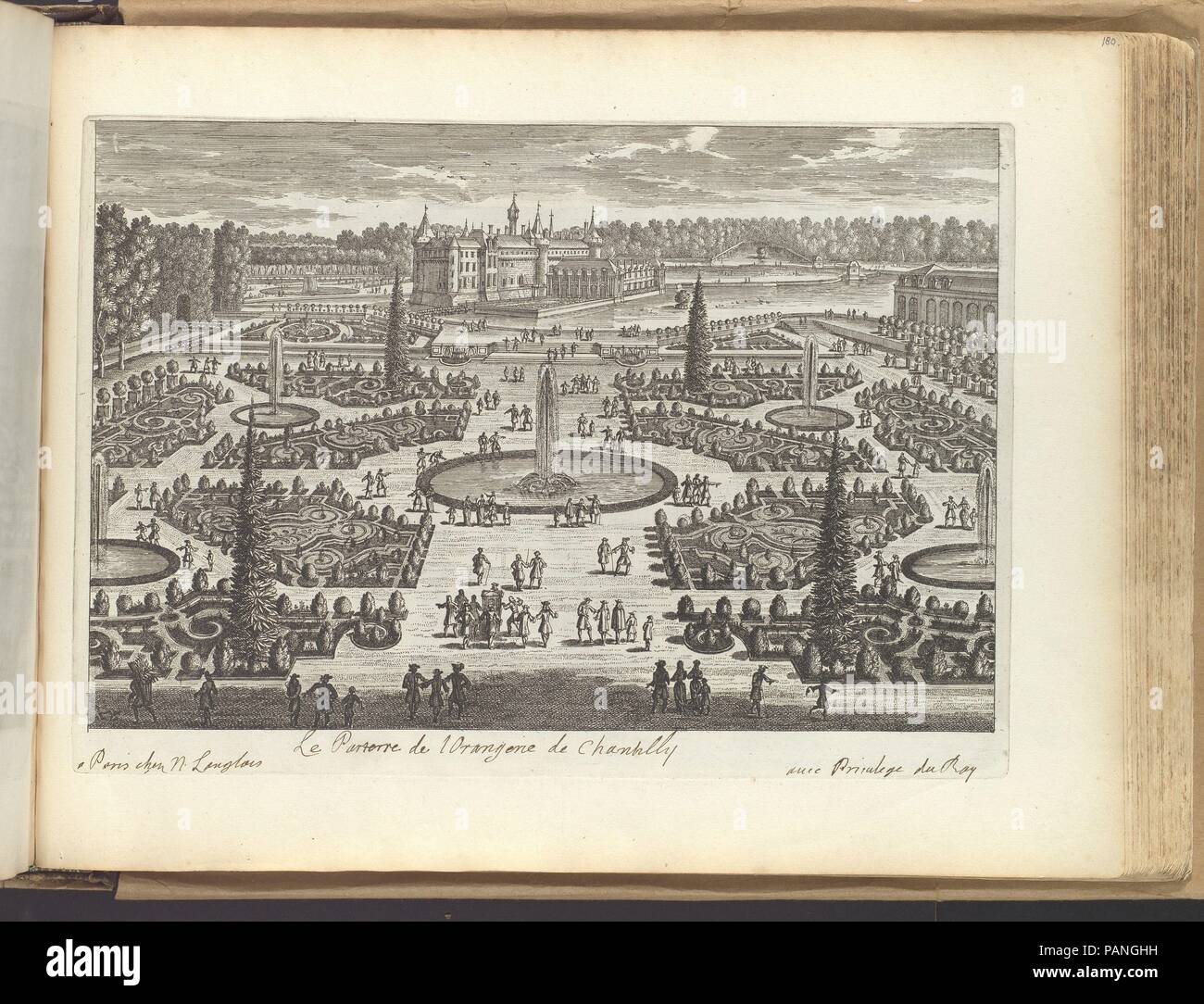 Le Parterre de l'Orangerie de Chantilly. Artist: Adam Perelle (Französisch, Paris 1640-1695 Paris). Herausgeber: von Nicolas Langlois (Französisch, Paris 1640-1703), Paris veröffentlicht. Datum: 1680s. Museum: Metropolitan Museum of Art, New York, USA. Stockfoto