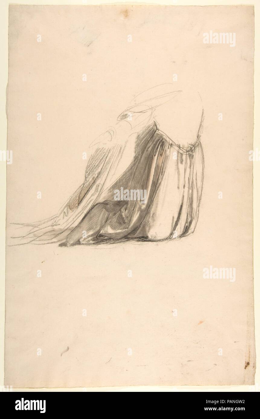 Vorhänge Studie für Sainte Clotilde (Mitte registrieren; Studie für die Wandmalereien in der Kapelle Saint Remi, Sainte-Clotilde, Paris, 1858). Artist: Isidore Pils (Französisch, Paris 1813/15-1875 Douarnenez). Abmessungen: 18 x 11 7/16 15/16 in. (46,8 x 30,3 cm). Datum: 19. Museum: Metropolitan Museum of Art, New York, USA. Stockfoto